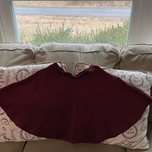 Burgundy Skater Skirt